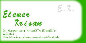 elemer krisan business card